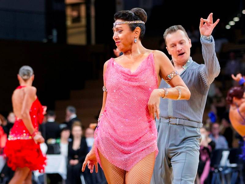 Denis Kojinov and Jeanette Chevalier (USA) dance Jive at WDSF World 10-dance Championships